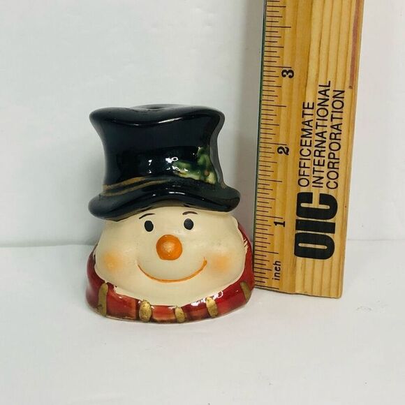 vintage snowman head top hat pepper shaker replacement 3 hole shaker 2.5 inches - Picture 6 of 6